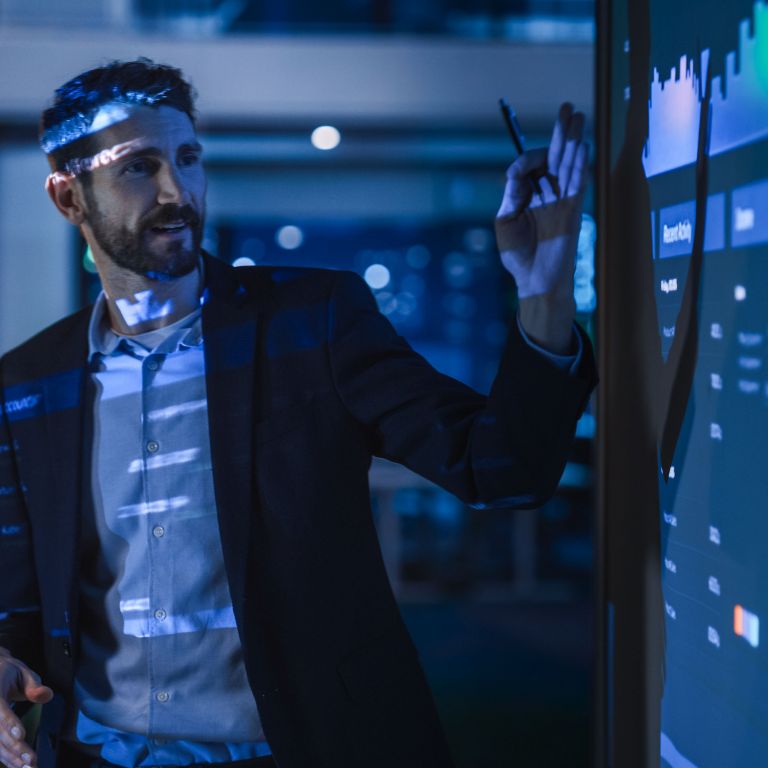 man doing a business presentation in the meeting venue at SoulSpace Cleveland