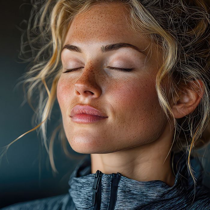 woman meditating as part of biohacking routine at SoulSpace Cleveland