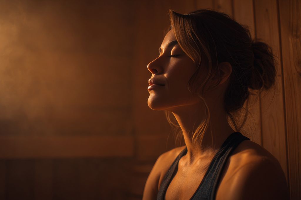 woman in sauna for mold detox in cleveland