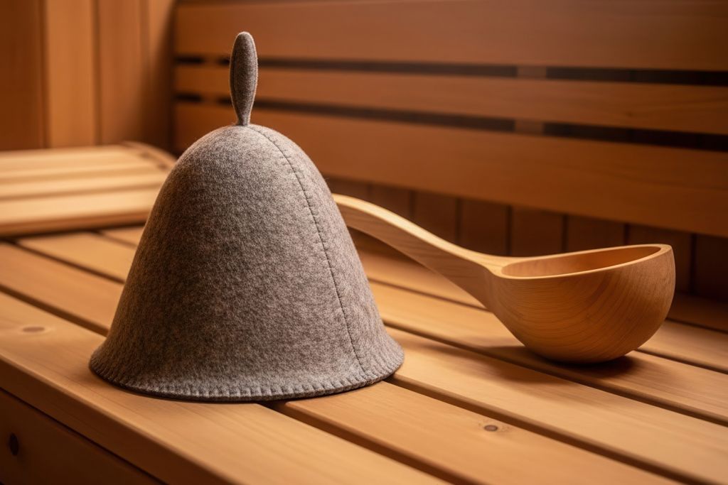 sauna hat in traditional sauna at SoulSpace Cleveland