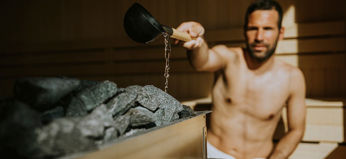 man in sauna