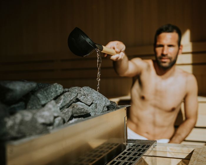 man in sauna