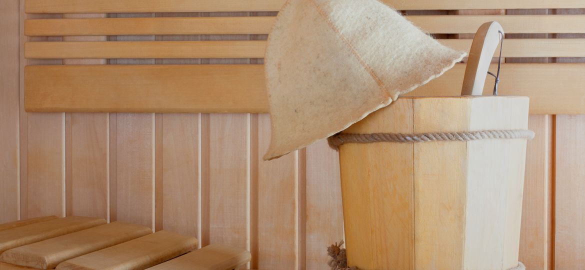 sauna hat in traditional sauna