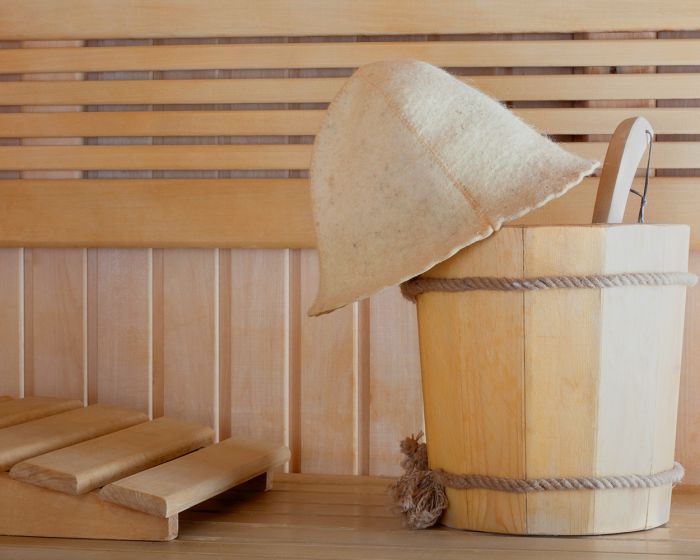 sauna hat in traditional sauna