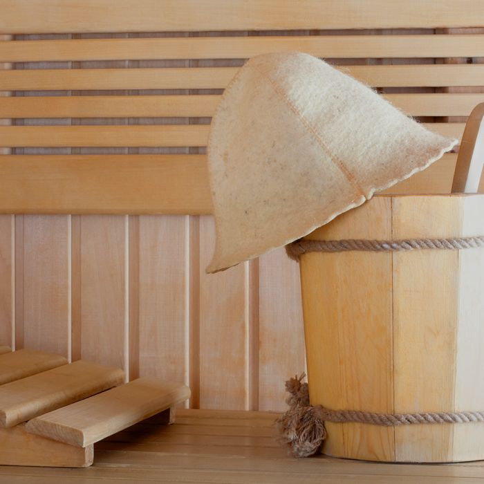 sauna hat in traditional sauna