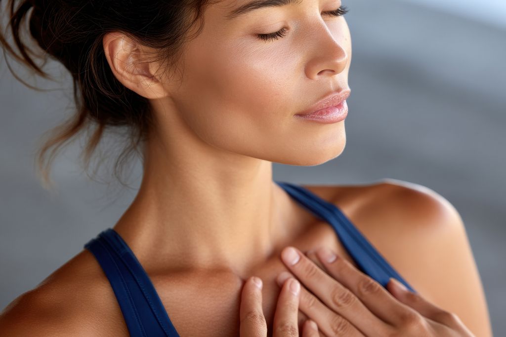 woman wellness stacking breathwork